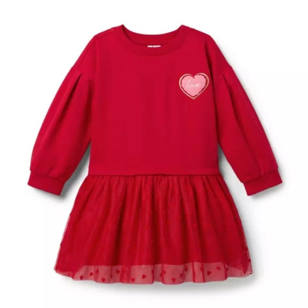 Janie and Jack Red Heart Tulle Dress.